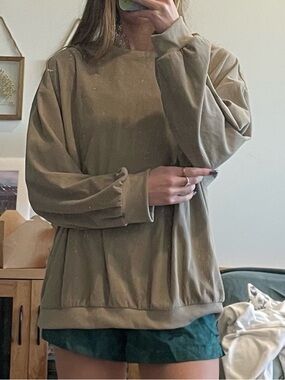 Casual Ribbed Crewneck Sweater - Light Beige